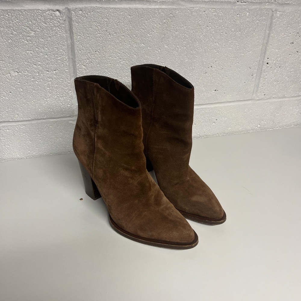 Vince Brown Suede Women's Ankle Boots
